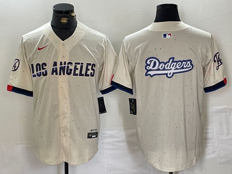 Men Los Angeles Dodgers Blank Cream Fashion Nike Game MLB Jersey style 5->los angeles dodgers->MLB Jersey